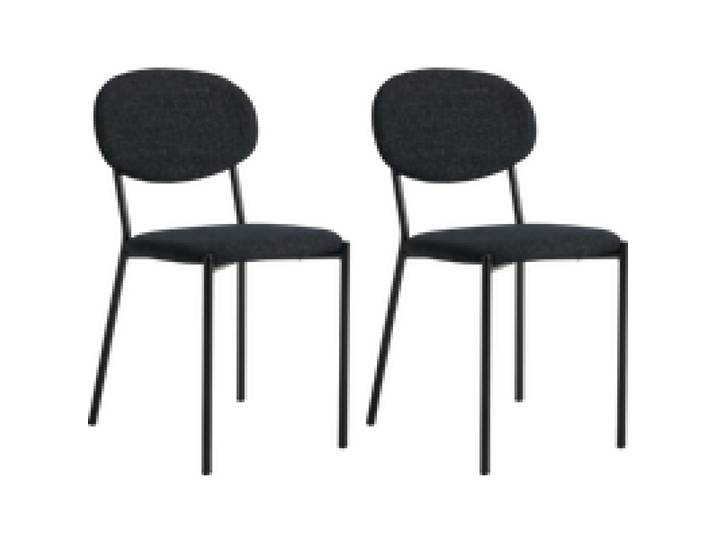 Lot de 2 chaises tissu pieds métal Sana