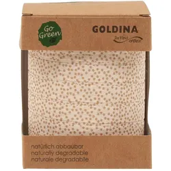 Geschenkband/Ringelband biologisch abbaubar 100 Meter "Glimmer Dots" - creme