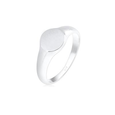 Siegelring ELLI "Ring Siegelring Damen Royal Basic Design 925 Silber" Gr. 58, silber, Fingerringe, Damen, 58, ohne Stein, Silber 925 (Sterlingsilber), Siegelring