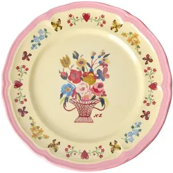 RICE Melamin Teller Nathalie Lété, Rosa - Ø 20,5 cm