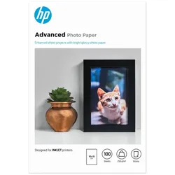 HP Advanced Fotopapier glänzend, 250 g/m2, 10 x 15 cm (101 x 152 mm), 100 Blatt