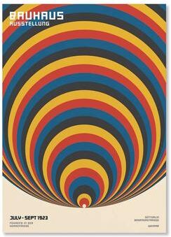 Uplifted Finds Abstract Orange Bauhaus Geometric Poster   Pop Art Sunrise & Bicycle Wall Art wo 042 15 50 X 75 Cm No Frame