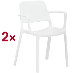 mayer Sitzmöbel 2er-Set Stapelstühle »myNUKE« mit Armlehnen weiß, 46 cm