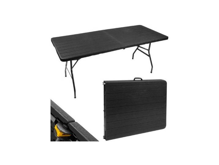 Table de jardin pliante noire 180cm