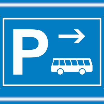 HB-Druck Bus Reisebus Parkplatz Aufkleber mit Richtungspfeil rechts waagerecht A0 (841x1189mm)