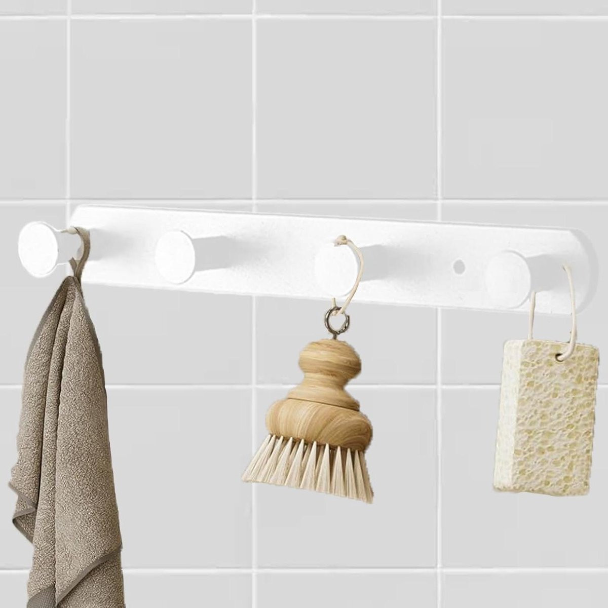 Ronte Wandkapstok Wit - Zware Muurhaak voor Badkamer, Slaapkamer en Keuken