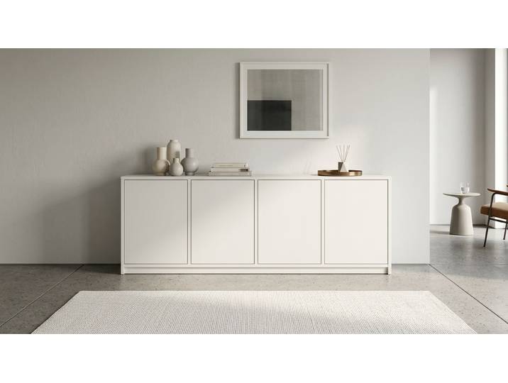 Pickawood Sideboard MDF Lackiert Verkehrs­weiß RAL&nbsp;9016