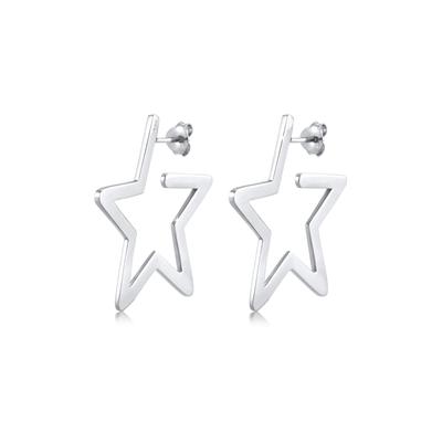 Paar Creolen ELLI "Ohrringe Creolen Stern Astro Filigran 925 Silber" Gr. 33, silber, Ohrringe, Damen, 33, ohne Stein, Silber 925 (Sterlingsilber)