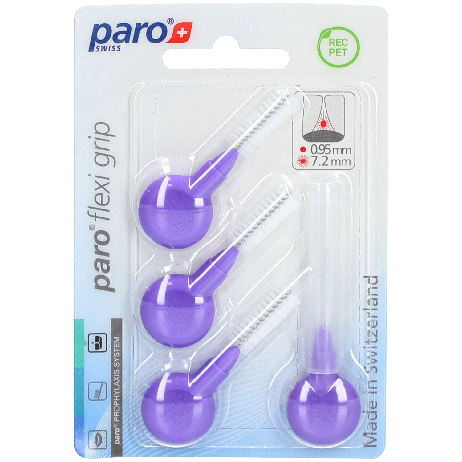 Paro Flexi Grip 8mm mittel-grob violett zyl 4 Stk St Bürste