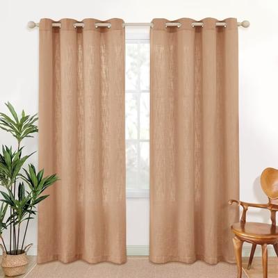 Awesome Home Linen Texture Light Filtering Grommet Panel Pair