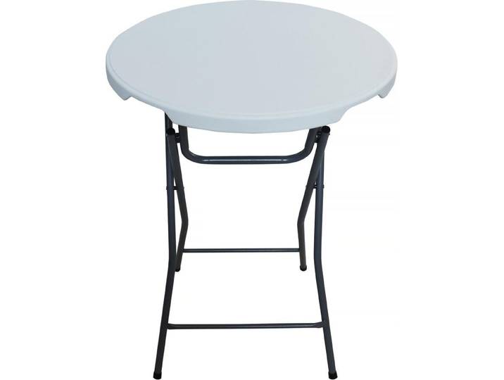 Table haute pliante en plastique Ø 80 cm \ Lili\ - blanc