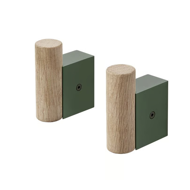 Muuto Attach haak 2-pack Oak-dark green
