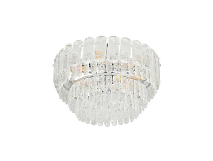 Glandor Kristall-Deckenleuchte, Chromfarben, Metall, Glas, Uni, rund, 30 cm, Lampen & Leuchten, Innenbeleuchtung, Kronleuchter
