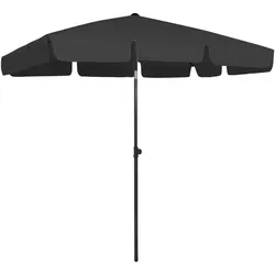 Helloshop26 - Sonnenschirm für den Strand 200 x 125 cm schwarz 02_0008402