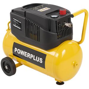 POWERPLUS Kompressor POWX17250, 75 dB(A), 1200 W, 230V, 8 bar, ölfrei, mit Druckminderer & Manometer, Kesselinhalt 24L