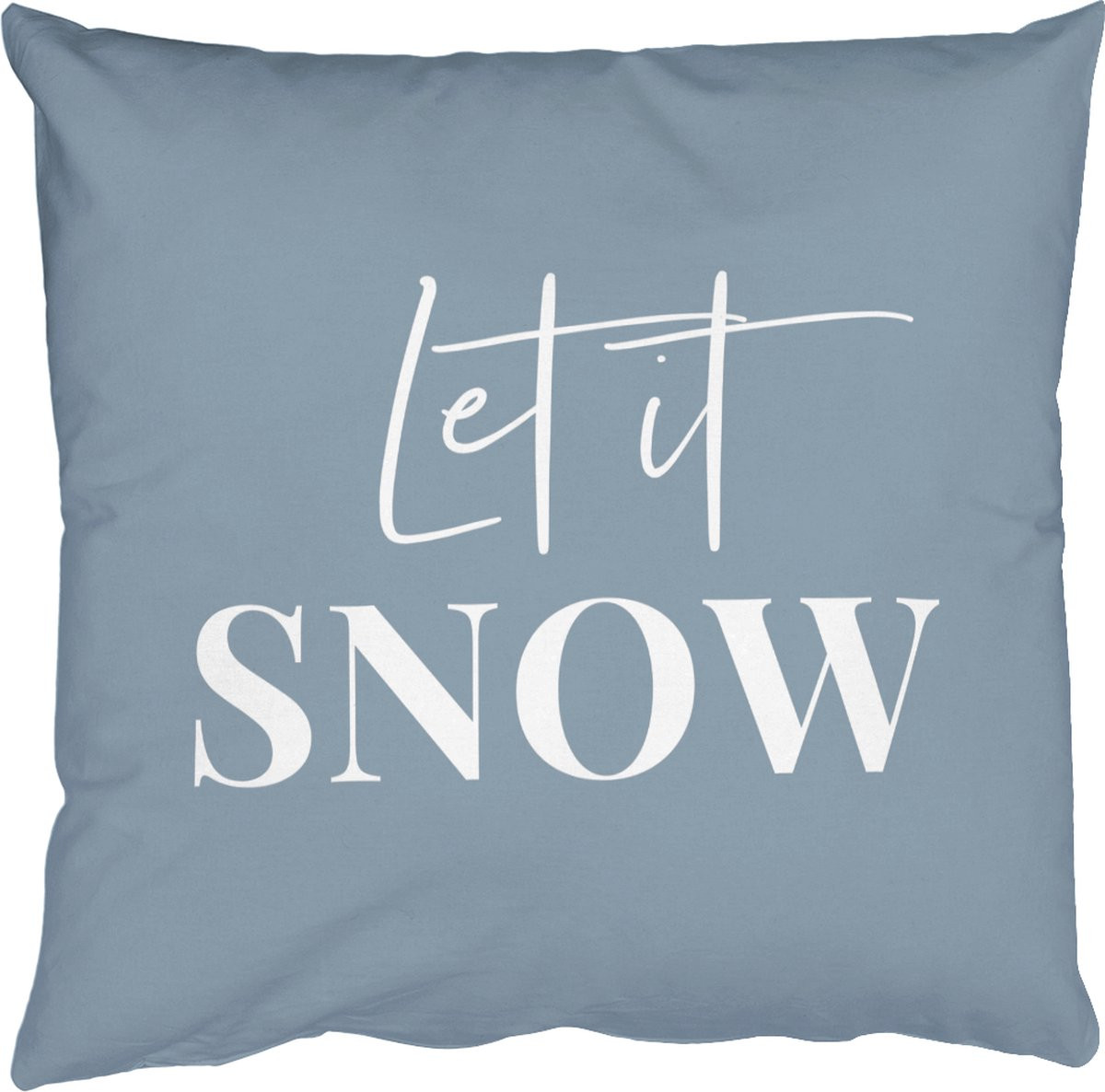PillowMonkey Sierenkussen Let It Snow Blauw - 45 x 45 cm