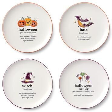 "Certified International Halloween Words Salad Plate 8.25in - 8.25"" W x 8.25"" D x 1"" H"