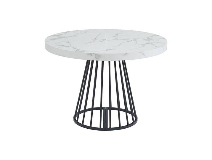 Vente-Unique Esstisch - 2 Personen, 4 Personen, 6 Personen, 8 Personen, 10 Personen, 12 Personen - holz - schwarz, weiß Firela, Weiß, Schwarz, Metall, Uni, Oval, 260x76x110 cm, Esszimmer, Esstische