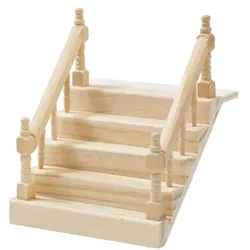 Treppe mit Handlauf, aus Holz, 10,5 cm