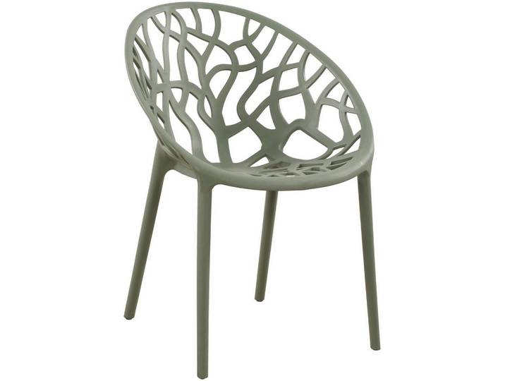 CLP Gartenstuhl Kunststoff oliv, Olivgrün, 59x80x60 cm, Gartenmöbel, Gartensessel, Gartenstühle