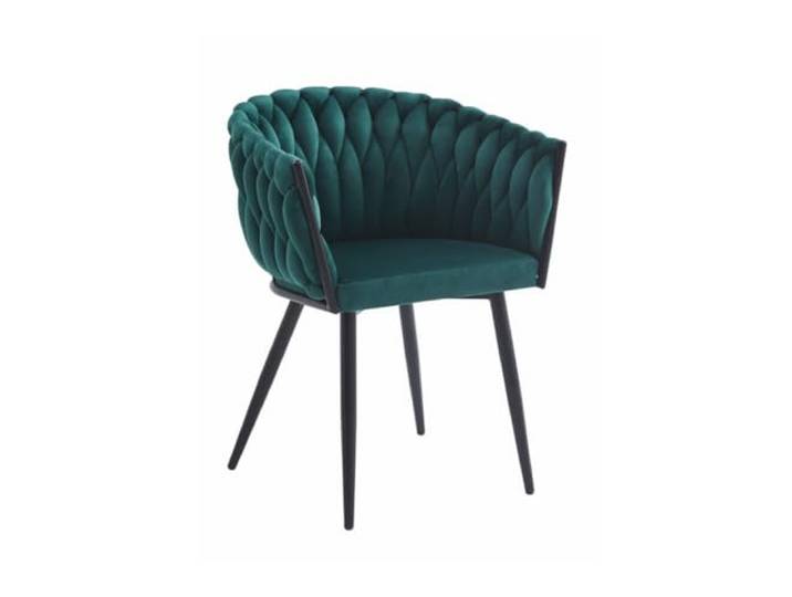 VBChome Stuhl Samtstoff Grün Gepolstert Geflochten Esszimmerstuhl & Wohnzimmerstuhl Modern Glamourösen Loft & Industrial Stil Komfortsitz mit Metallgestell