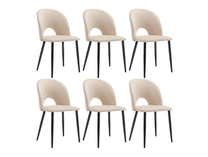 IDEASY 4-Fußstuhl 2/4/6St, Polsterstuhl, Belastbarkeit 150kg, Eleganter Küchenstuhl, Hohe Rückenlehne, Sitz aus Samt, Metallbeine (verstellbar)