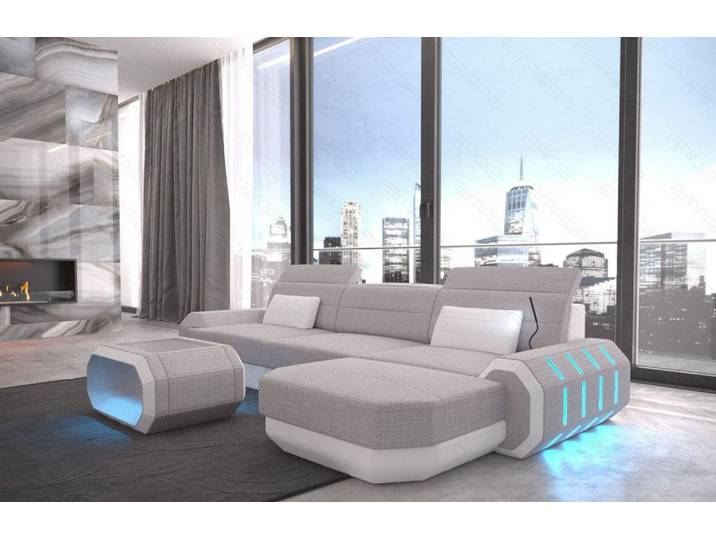 Couch Roma L-Form in Stoff