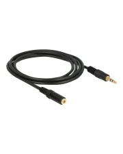 Delock Audioverlängerungskabel Stereo Mini-Klinkenstecker W bis M 2 m Schwarz (83766)
