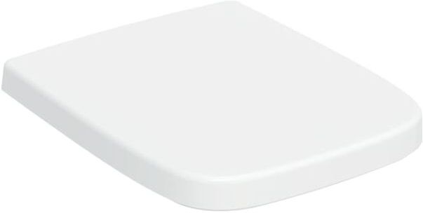 Geberit Renova Plan WC-Sitz 500832001 eckig, Befestigung von oben, mit Quick-Release-Scharniere, mit Absenkautomatik, weiß