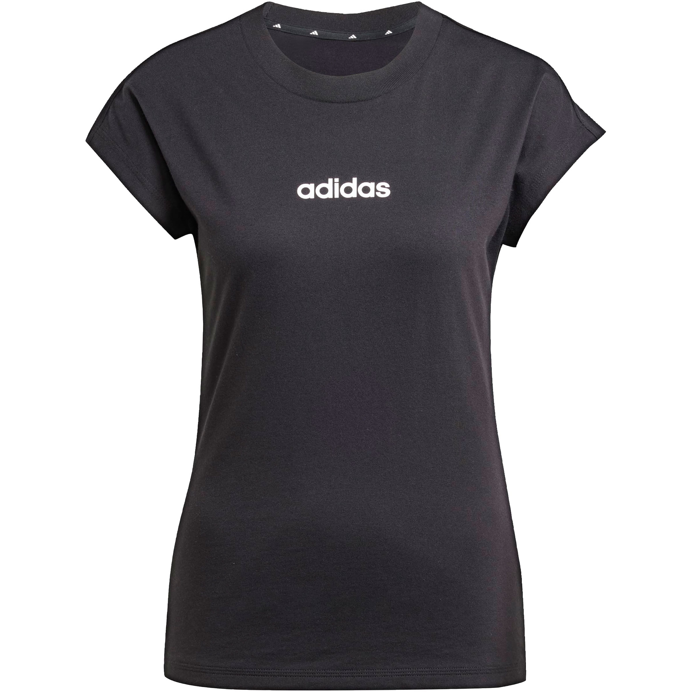 adidas Essentials Linear Cotton Damen T-Shirts schwarz Größe L Lifestyle Widerstandsfähig