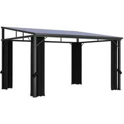 vidaXL Pavillon mit Vorhängen 405x294x244 cm Anthrazit