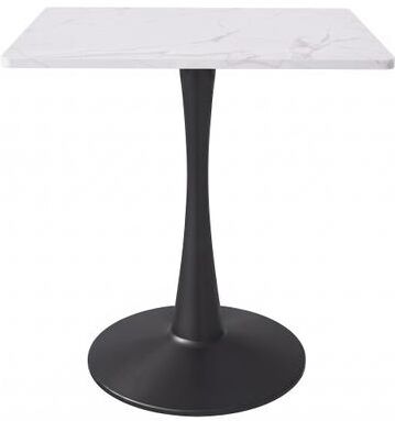 LeisureMod "Bristol 31"" Modern Square Dining Table - Pedestal Kitchen Table with Steel Base"