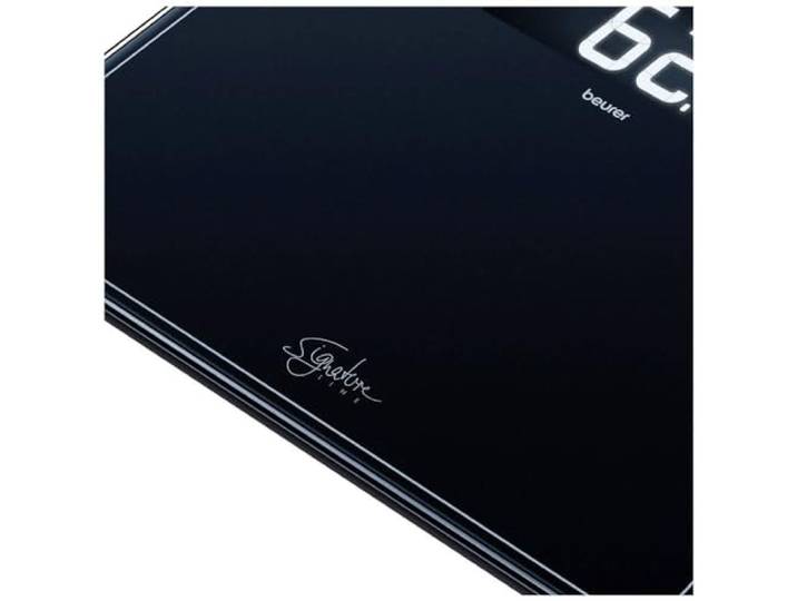 Beurer GS 410 black Signature Line Glas-/Personenwaage, mit extra großer Trittfläche aus Sicherheitsglas, stylischem Schwarz-Display im XXL-Format und Tragkraft bis 200 kg