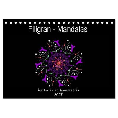 Filigran - Mandalas (Tischkalender 2027 DIN A5 quer), CALVENDO Monatskalender