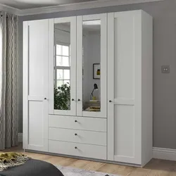 Kleiderschrank weiß 4-türig mit Spiegeln Made in Germany
