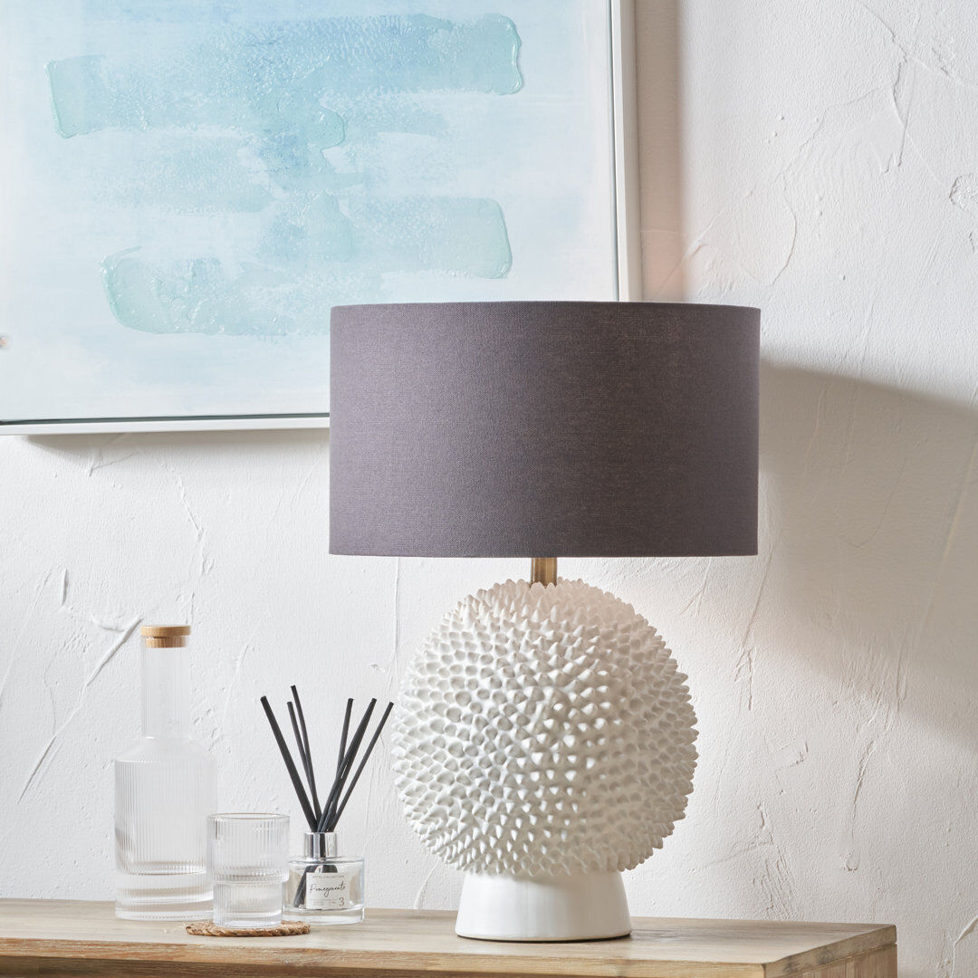 Mercury Stodola Ceramic Table Lamp White 37cm H X 25cm W X 25cm D