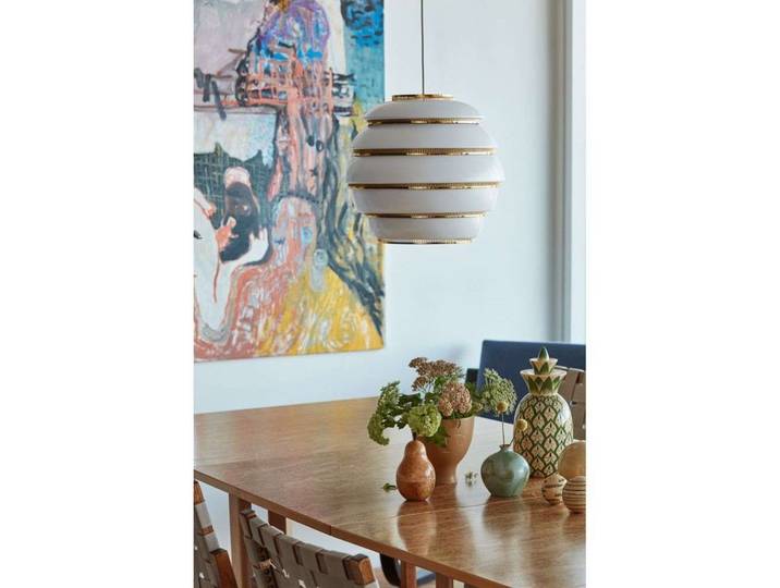 A331 Beehive Pendelleuchte White/Brass - Artek - Esszimmer - Aluminium