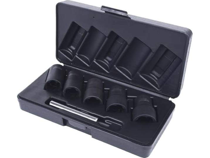 KS Tools 913.1240 - Coffret de douilles à chocs spéciales 1/2\ - En Chrome Molybdène - Tiges d'extraction incluses - 6 pièces