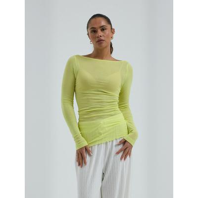Kurzarmhemd SEAMLESS BASIC "Seamless Basic T-shirt Cotton", Damen, Gr. L/XL, gelb (neon gelb), Obermaterial: 100% Baumwolle, Hemden