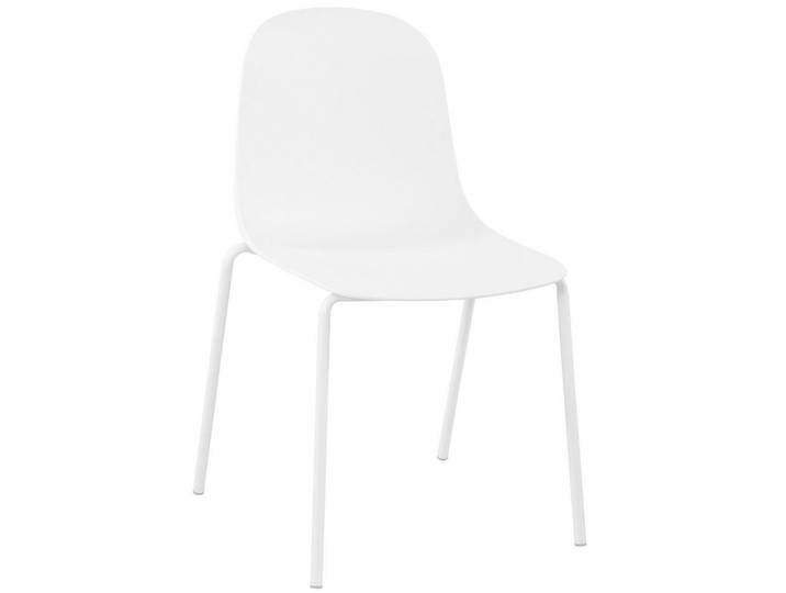 CLP Stapelstuhl Kunststoff weiß, Weiß, Metall, 51x85x55 cm, Esszimmer, Stühle