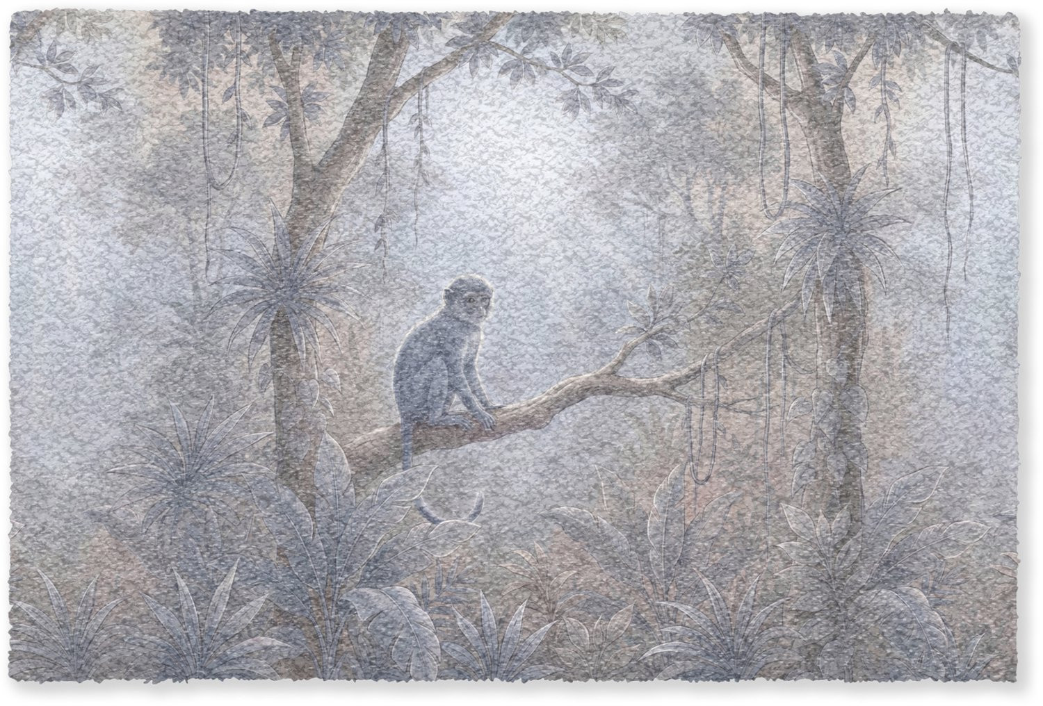 MuchoWow Deurmat Aap Boom Jungle Natuur - Grijs - 120 x 80 cm