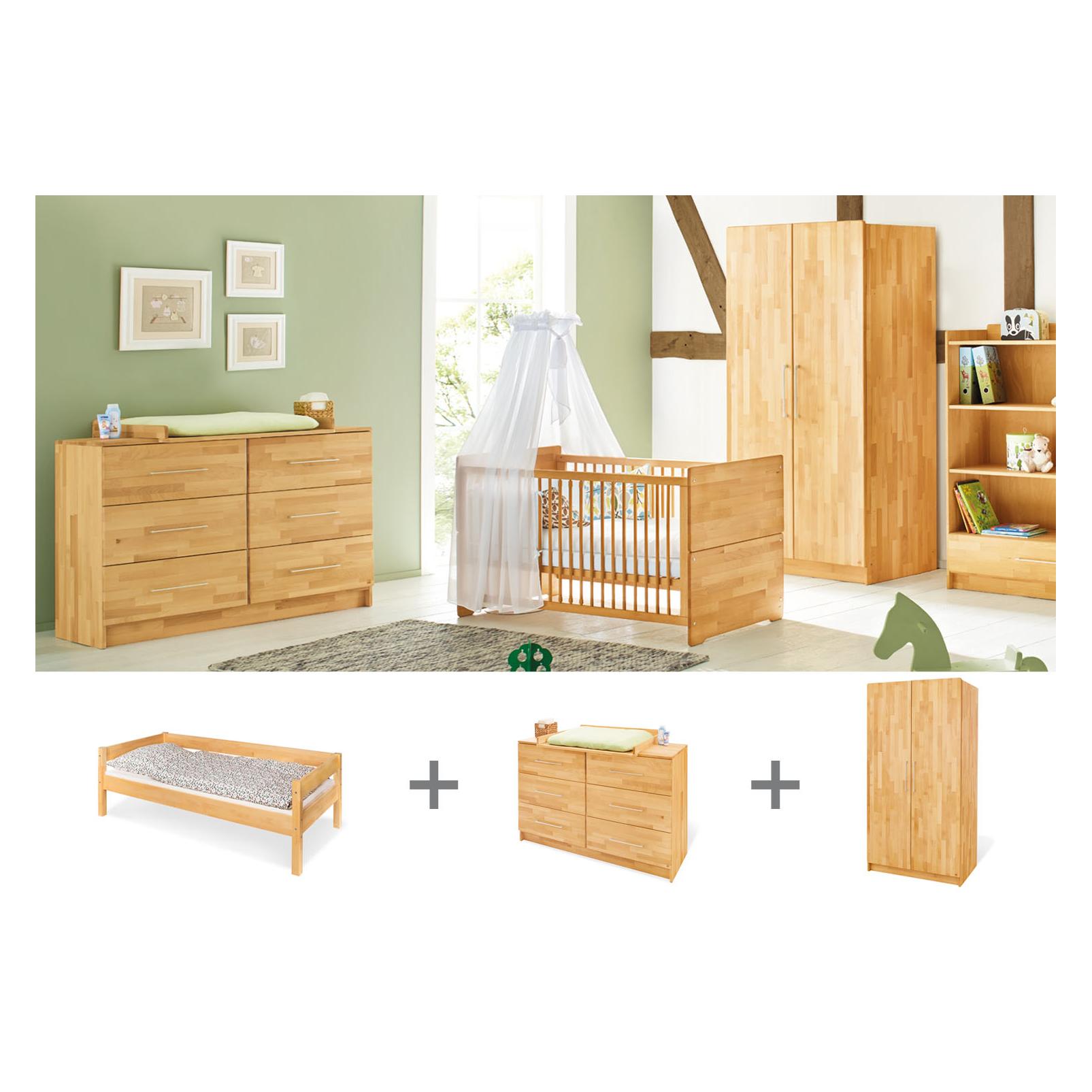 Pinolino Jugendzimmer "Natura" extrabreit, 3-tlg. (Kinderkleiderschrank) (102175JX)