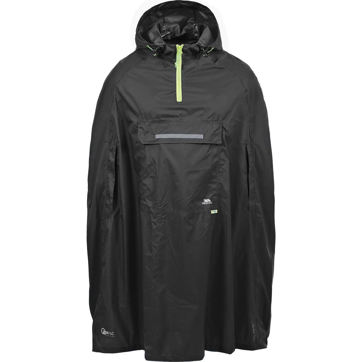 Trespass Qikpac Poncho - Unisex Packaway Poncho black (BLK) S UACLOTK20001_BLK_S