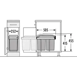Hailo Abfallsammler 3650101 TA Swing A Tandem 2x 15 Liter