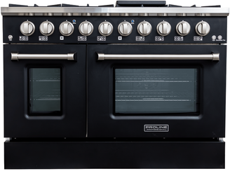 Proline Range Hoods "Proline PLSR 48GE 48"" Dual Fuel Range   Matte Black"