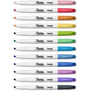 Sharpie Textmarker S-Note, 12 Stück, Strichbreite 1 - 5mm, farbig sortiert