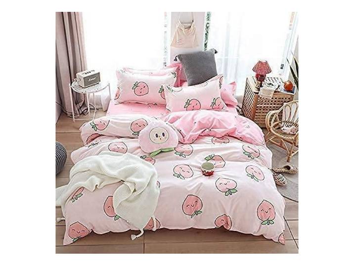 LuxusKollektion Kinderbettwäsche Bettwäsche-Set 155x220 Pfirsich Rosa Mädchen Kawaii