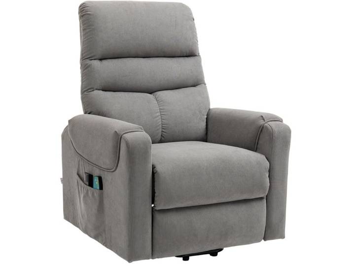 Fauteuil releveur électrique massant chauffant IVMEU dossier inclinable 150° gris foncé