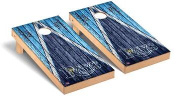 Skip's Garage Tampa Bay Rays MLB Triangle Cornhole Board Set