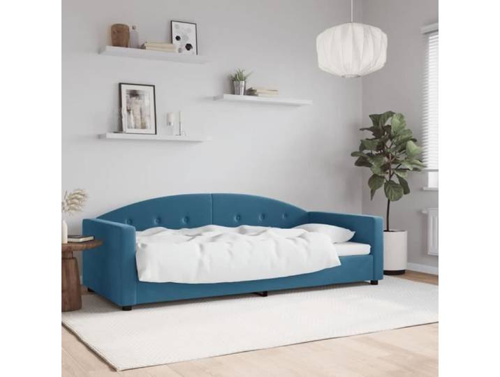 Lit de repos bleu 90x200 cm velours 354135